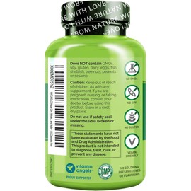 NATURELO Vegan Zinc Immune Support Capsules - Whole Food Complex with Vitamin C for Healthy Skin, Hair, and Nails - 120 Capsules