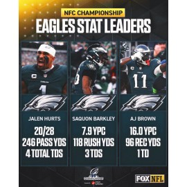 Philadelphia Eagles 8x10 team photo 2024 NFC Champions stats key players