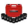 CASOMAN 1-Inch Drive Spindle Axle Nut Impact Socket Set, Shallow,