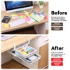 Euyona 2-Tier Clamp-On Mesh Organizer, Under Desk Storage with Slide-Out