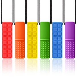 Sensory Chew Necklaces for Sensory Kids, Silicone Chewy Necklace, Oral Motor Chewy Teether Toys for Chewers with Autism, ADHD, SPD, or Biting Needs, Multi-Color