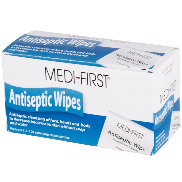 Antiseptic First Aid Wipes 20/Box