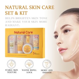 Skin Care Sets & Kits – 5 Pieces Women's Care Set with Foot Cream Lotion Cleanser Lip Balm Hand Cream – Face Care Set Women's Skin Care Women – Moisture Smooth Skin Reduce Dryness