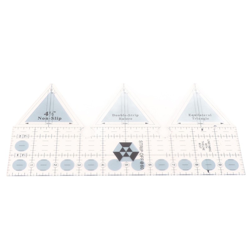 Ruler Grids 45/60/90 Degree Double Strip Ruler Transparent Acrylic Non
