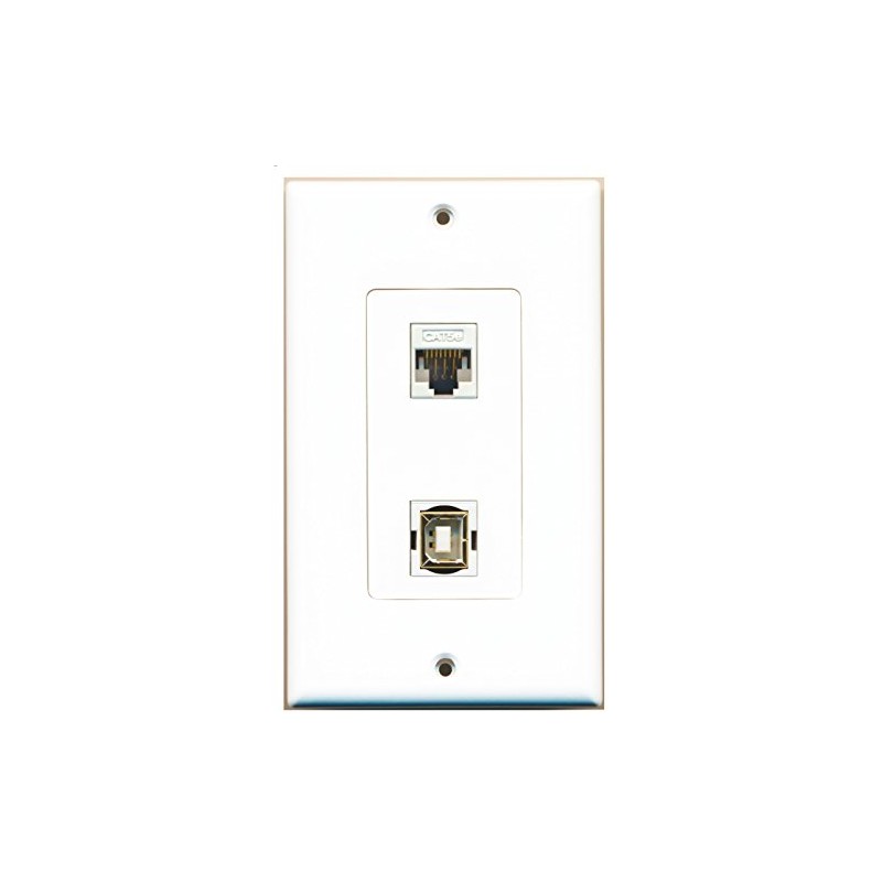 RiteAV 1 Port Cat5e Ethernet White 1 Port USB B-B