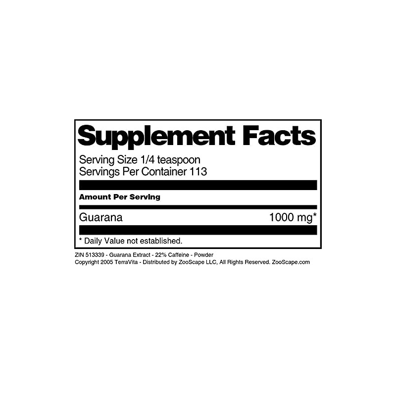 Guarana Extract - 22% Caffeine - Powder (4 oz, ZIN: