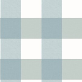 Chesapeake 3115-12535 Amos Gingham Wallpaper, Teal