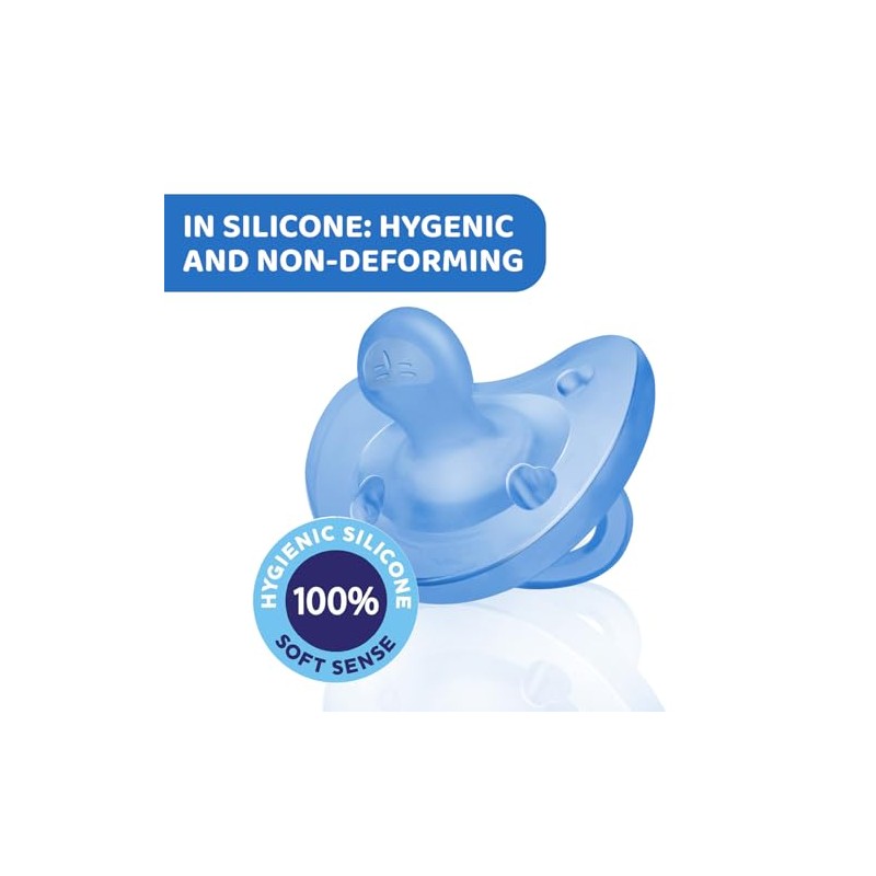 Chicco PhysioForma Chupete de Silicona 6-16 Meses, Azul/Verde, juego de