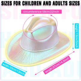 Tisancy 20 Pack Lights Cowboy Cowgirl Hat LED Flashing Light Up Hat for Western Bachelorette Party Wedding Bridal(Silver,Luxury)