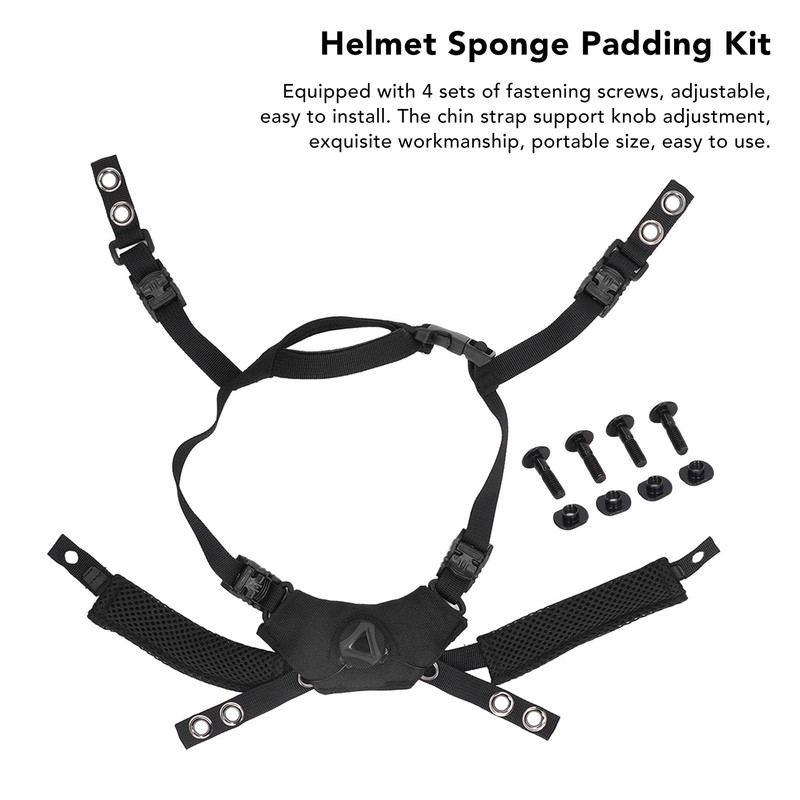 Helmet Lining Set Nylon Sponge Helmet Pads Chin Strap Replacement
