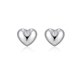 MYHAO 925 Sterling Silver Love Heart Stud Earring for Women Teens Tiny Heart Stud Earrings Hypoallergenic-5MM, 0.28 INCH, Sterling Silver, No Gemstone