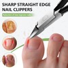 Toenail Clippers Straight Blade for Thick Toenails, Wide Open Pointed