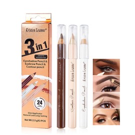 Eyebrow Pencil Eyebrow Lift Highlighting Pencil, Contour Pencil Set Highlighter Stick, Eyeliner, -3 Eye Makeup Pencil Set, Fill & Define Eyebrows, For Women (03# Dark Coffee)