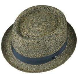 LIERYS Burney Porkpie Men's Summer Hat Made of Raffia Straw Straw Hat Made in Italy Sun Hat Spring/Summer Raffia Straw Hat, turquoise