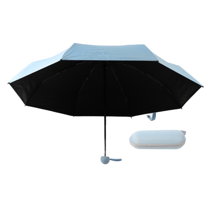 Sun Umbrella Mini Compact Sky Blue Foldable Umbrella for Sunny