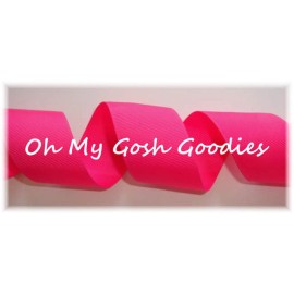 2 1/4" SOLID GROSGRAIN CHEER CHEERLEADER SPIRIT TEAM RIBBON SHOCKING PINK 5YD