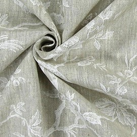 Fabulous Fabrics Pure Linen White, Flower, 150 cm Wide, Linen for Sewing Cushions, Tablecloths and Bags, Sold by the Metre from 0.5 m