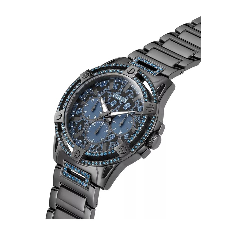 GUESS Gray and Blue Multifunction Watch
