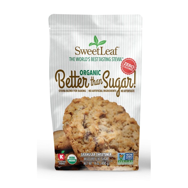 SweetLeaf orgánico mejor que el azúcar. Stevia Mezcla para hornear edulcorante granular, 14 oz