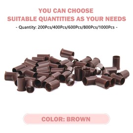 Vlasy Micro Rings Links Beads,3.4mm Microlink Beads Non-Silicone Copper Tubes Microbead for Hair Feathers,I-Tip Hair Extensions (400Pcs, Brown)
