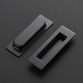 Ravinte Pack of 2 Black Cabinet Handles Sliding Door Handles Drawer Pulls Kitchen Cabinet Handles Finger Pulls Hardware for Kitchen Cabinets 120 mm Length