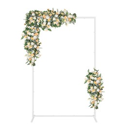 Gawicpy 6.6X3.9FT Metal Square Backdrop Stand, Wedding Arches for Ceremony, Square Balloon Arch Stand, Arch Backdrop Stand for Weddings, Birthdays, Party, Garden Decorations, Anniversary, Gold