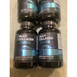 Raw Science Lot Of 4 Raw Science Multi Collagen Complex Types I, II, III, V, X 90 caps 8/27