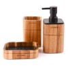 Bathroom Set 3 Piece Acacia Wood Bathroom Accessory Set with