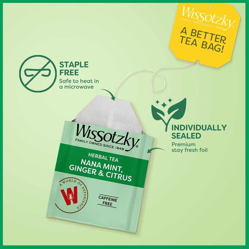 Wissotzky Nana Mint Ginger & Citrus Herbal Tea, 20 Tea