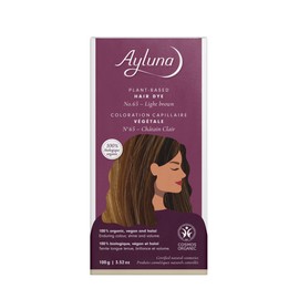 Ayluna Plant Hair Colour 65 Light Brown, Vegan Hair Colour with Henna, Indian Drap, Fenugreek & Chamomile, for Long-Lasting Colouring, Shine & Volume, Ammonia Free, 100% Grey Hair Coverage, 100 g