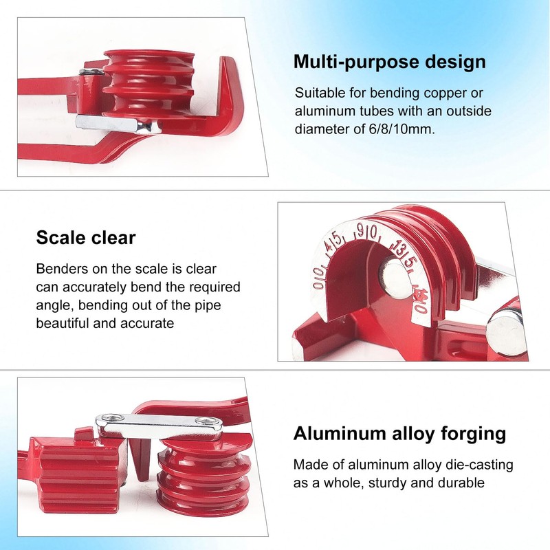 Taipintee Pipe Bender Set, 6/8/10 mm Pipe Bender, Can Bend