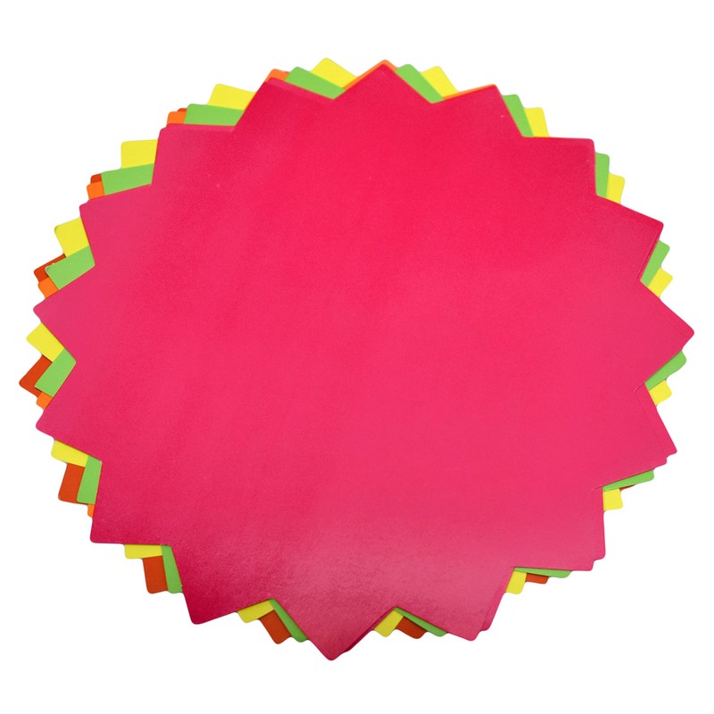 Neon Starbursts Cut-Outs - Perfect for School-Boards, Offices, Memos, Arts