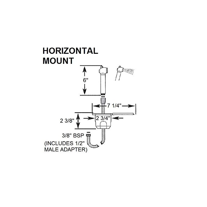 Scandvik Black & SS Recessed Transom Shower Handle/Hose - Vertical/Horizontal