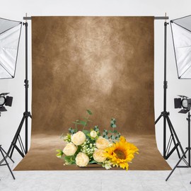 Haboke Abstract Professional Photography Backdrop for Portrait Photo Props Booth Background Photoshoot Studio with Ployester Fabric Roller Pocket on Top (8x10ft, Dark Brown)