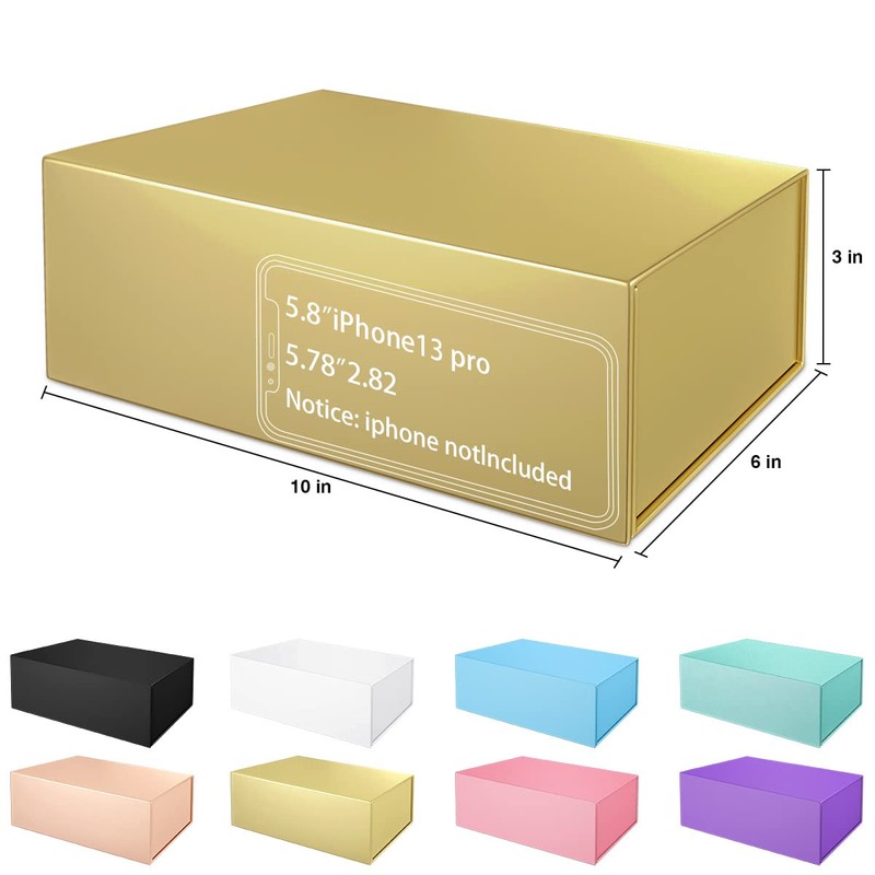 Gold Gift Box 10" x 6" x 3" with Magnetic