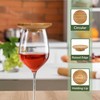 BambooMN Dual Use Bamboo Coasters/Wine Glass Topper, 4" - Vertical