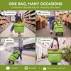 One 2-in-1 Foldable Shopping Bag with Wheels, Collapsible Trolley Cart