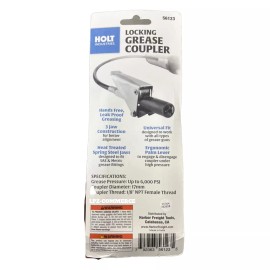 Holt Industries Locking Grease Coupler! Ergonomic Palm Lever - Model #56123