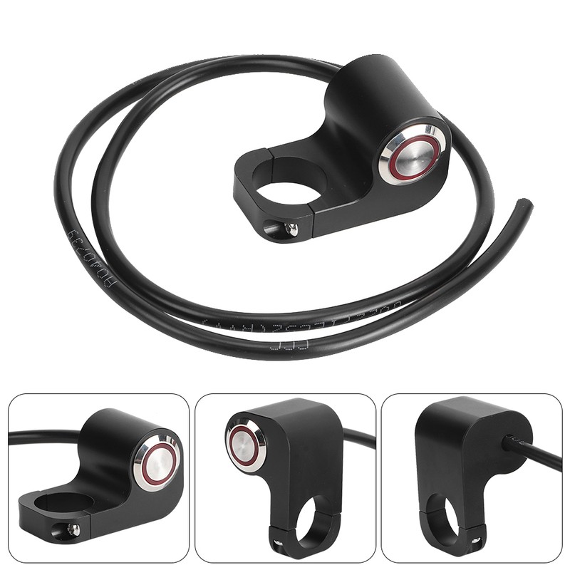 7/8in 22mm Modified Waterproof Steel LED Spotlight Handlebar Switch for