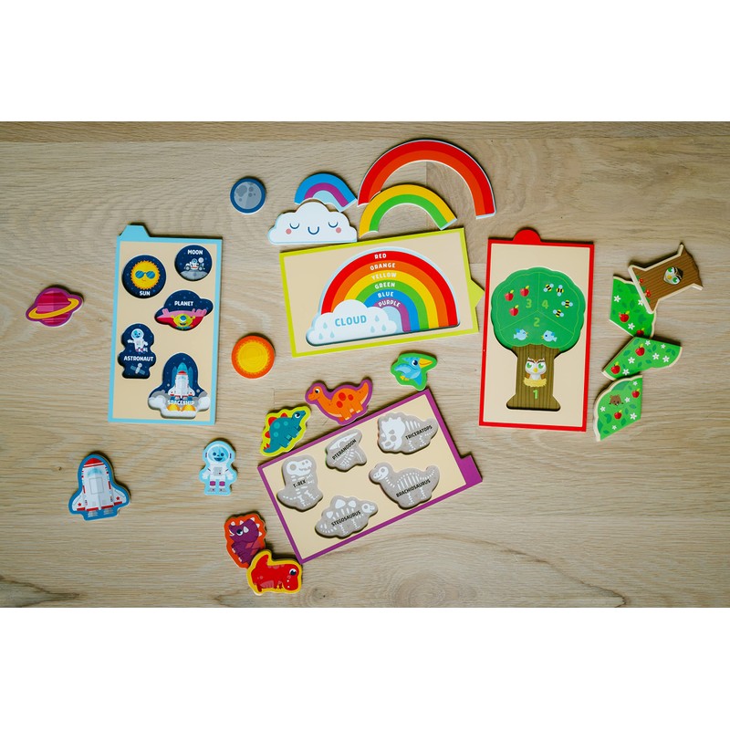 Chuckle & Roar - 4 Pack Wooden Pullout Puzzle -