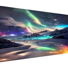 BOHADIY 5D Diamond Art Aurora Sky, Mountain Diamond Painting Kits for Adults，DIY Full Drill Crystal Rhinestone Arts and Crafts，Gem Art Paint with Diamond Home Wall Decor 27.5 X 15.7inch