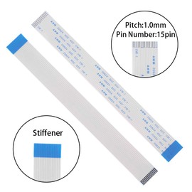 Aokin for Raspberry Pi Camera Cable, FFC Cable Ribbon Flex Extension Cable 15 Pin 1.0mm Pitch for Raspberry Pi, Octoprint Octopi Webcam, Monitor 3D Printer, etc, 30cm/11.81in