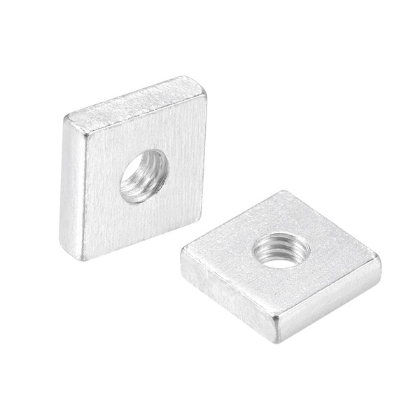 uxcell Square Nuts, Square Nuts, M6x15mmx4mm, Zinc Plated, Metric Thread