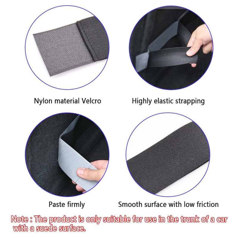 wedfish Elastic Car Trunk Organizer Straps with Hook and Loop