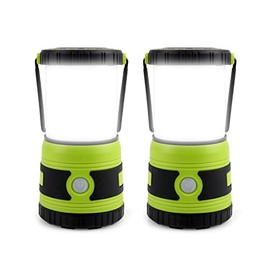 LED Camping lamp Super Bright 1500 lumens 4 Light Modes Dimmable searchlight Battery-Powered Emergency lamp Suitable for Night Hiking Tent Lighting Emergencies Power outages (Green X2)