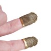 4 Pack Sewing Thimble Finger Protector, Adjustable Finger Metal Shield
