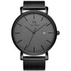 BUREI Men's Watch Brown Leather Strap Analog Date Display Quartz