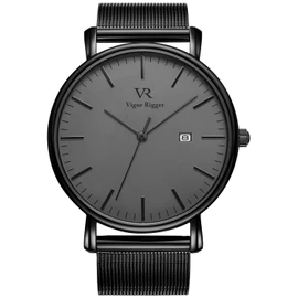 BUREI Men's Watch Brown Leather Strap Analog Date Display Quartz Waterproof Lightweight Wrist Watch Simple Stylish Business Casual High School Students Father's Day Luxury Gift Watch