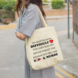Nurses Week Gifts Appreciation Graduation Nurses Day Christmas Thank You Gifts Nurse Tote Bag for Women Female Nurse Practitioner School Nursing Student Paramedic Physician Dental Medical Assistant