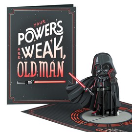 Lovepop Father's Day Pop-Up Card for Him - 3D Star War Darth Vader Greeting Cards for Dad, Husband, Men - Your Powers Are Week - 5" x 7" Card - Blank Notecard & Envelope Included